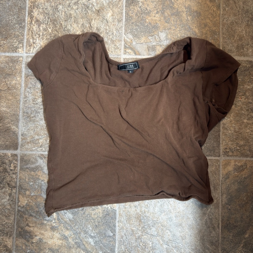 Luxe Women's Brown Crop Top